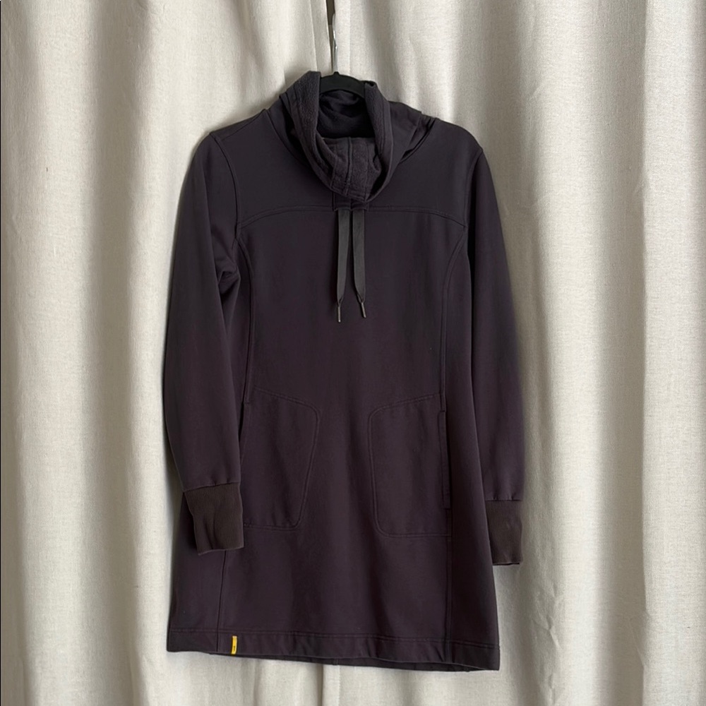 Dark Grey Lole Long Sleeve SweaterDress with Pockets